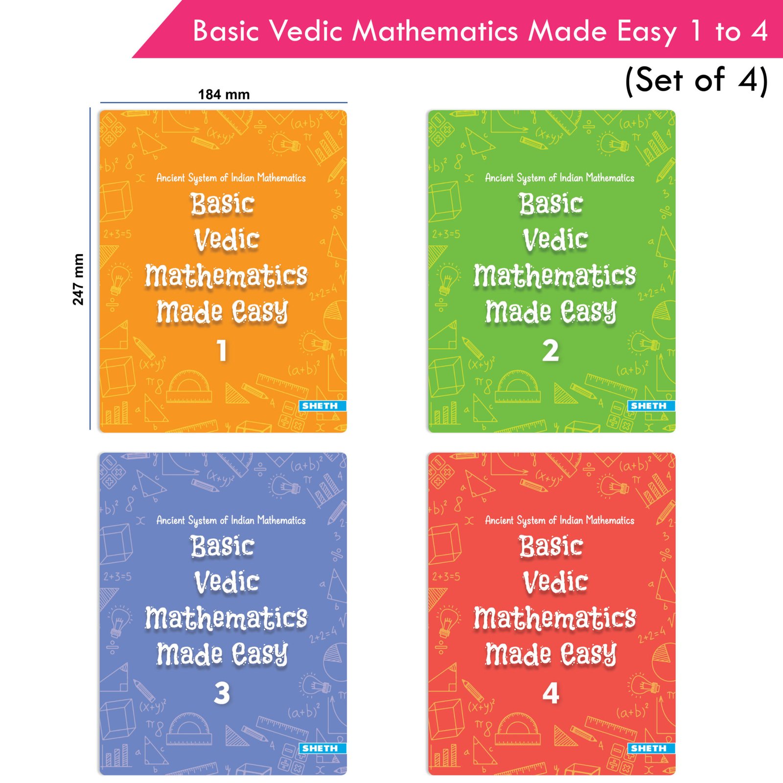 Basic Vedic Mathematics Made Easy 1 to 4 Set of 4 2
