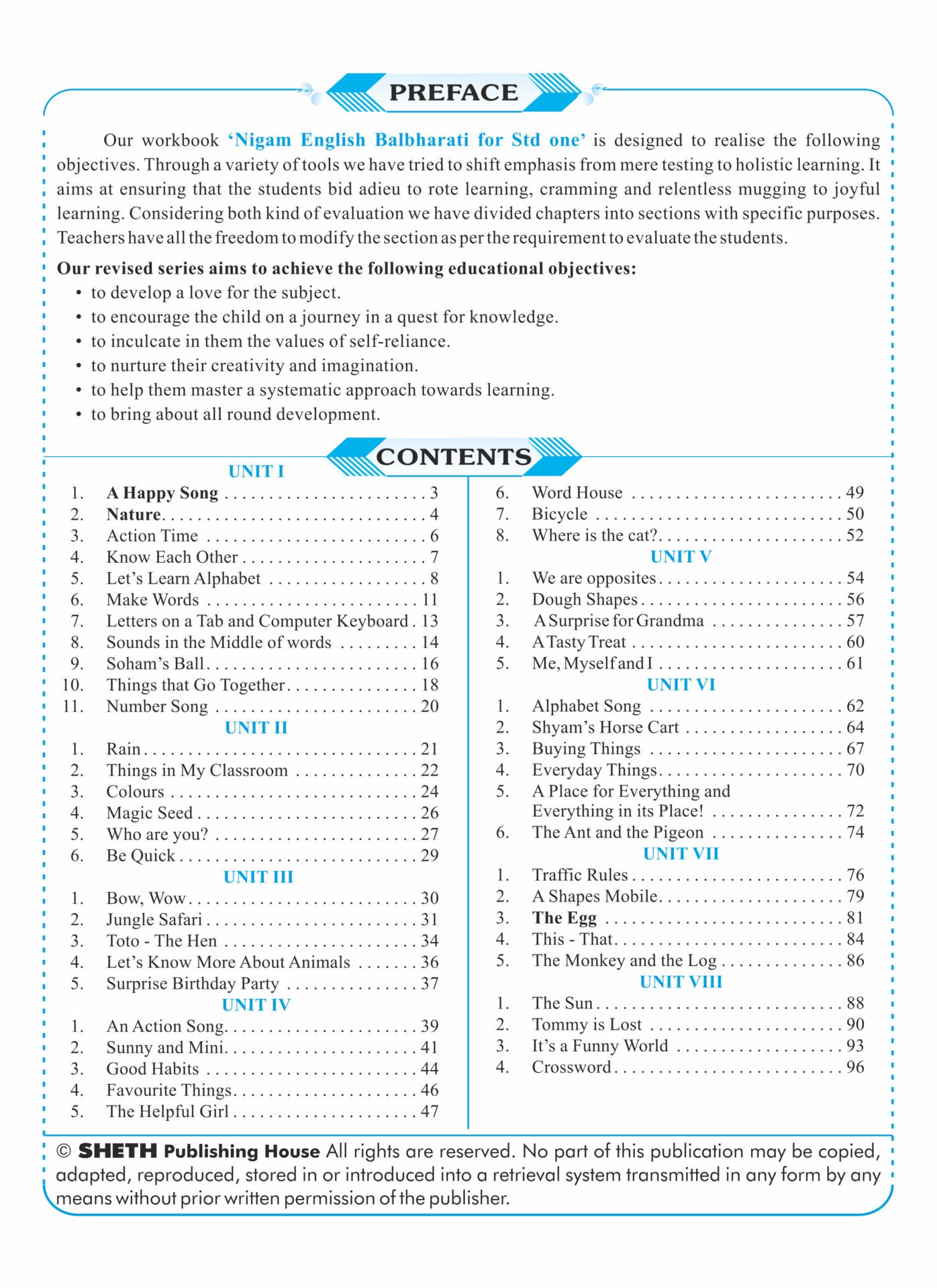 CCE Pattern Nigam Scholar Workbooks English Balbharati Standard 1 