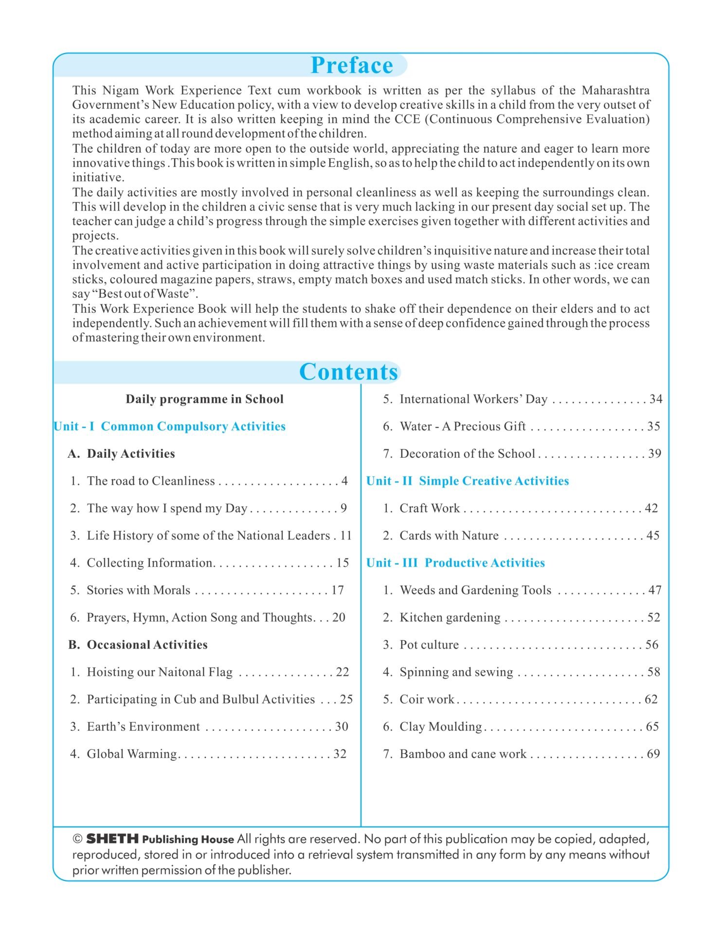 CCE Pattern Nigam Scholar Workbooks Work Experience Standard 4 2