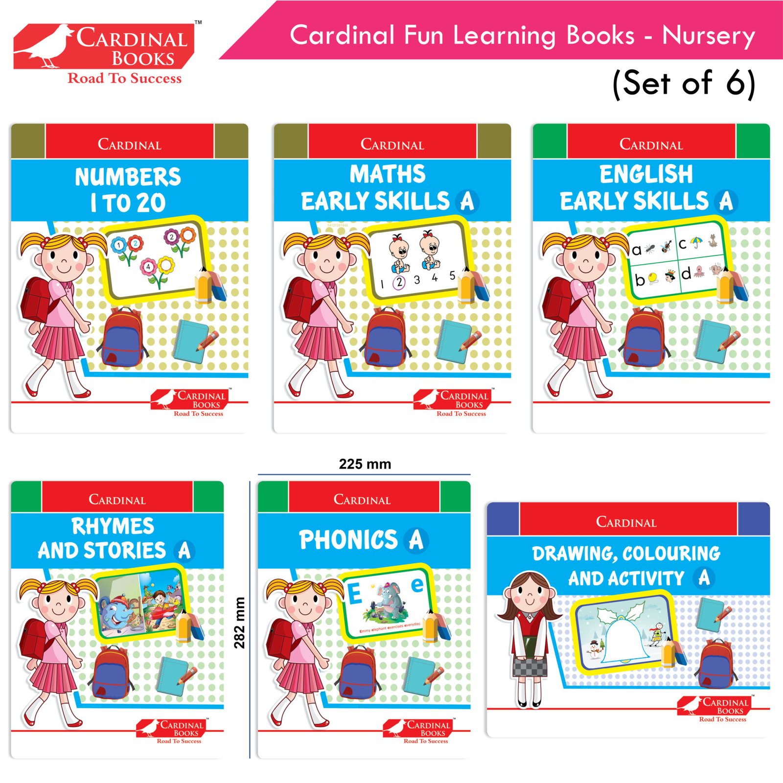 Cardinal Fun Learning Books Nursery Set of 6 2