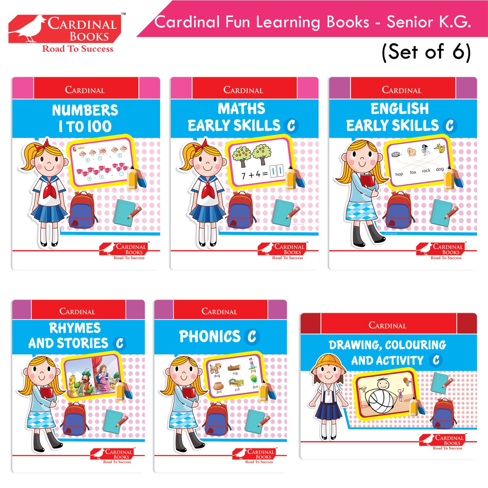 Cardinal Fun Learning Books Senior Kg. Set of 6 1