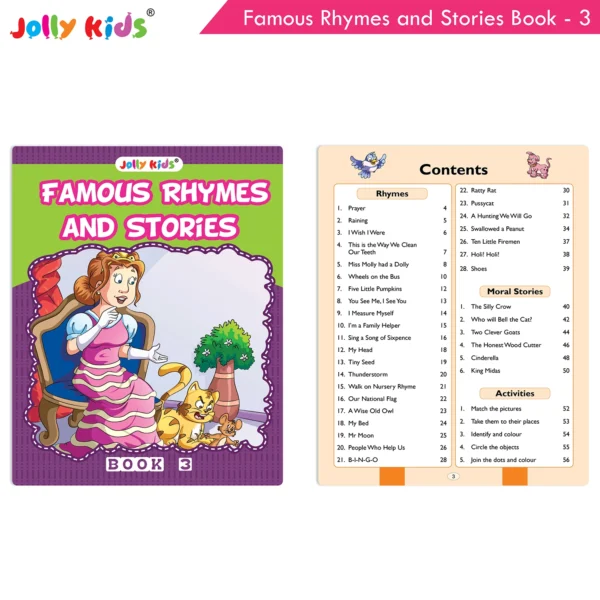 Jolly Kids Famous Rhymes and Stories Book 3| Collection of Nursery Rhymes, Bedtime Story for Age 3-6 Years - Image 2