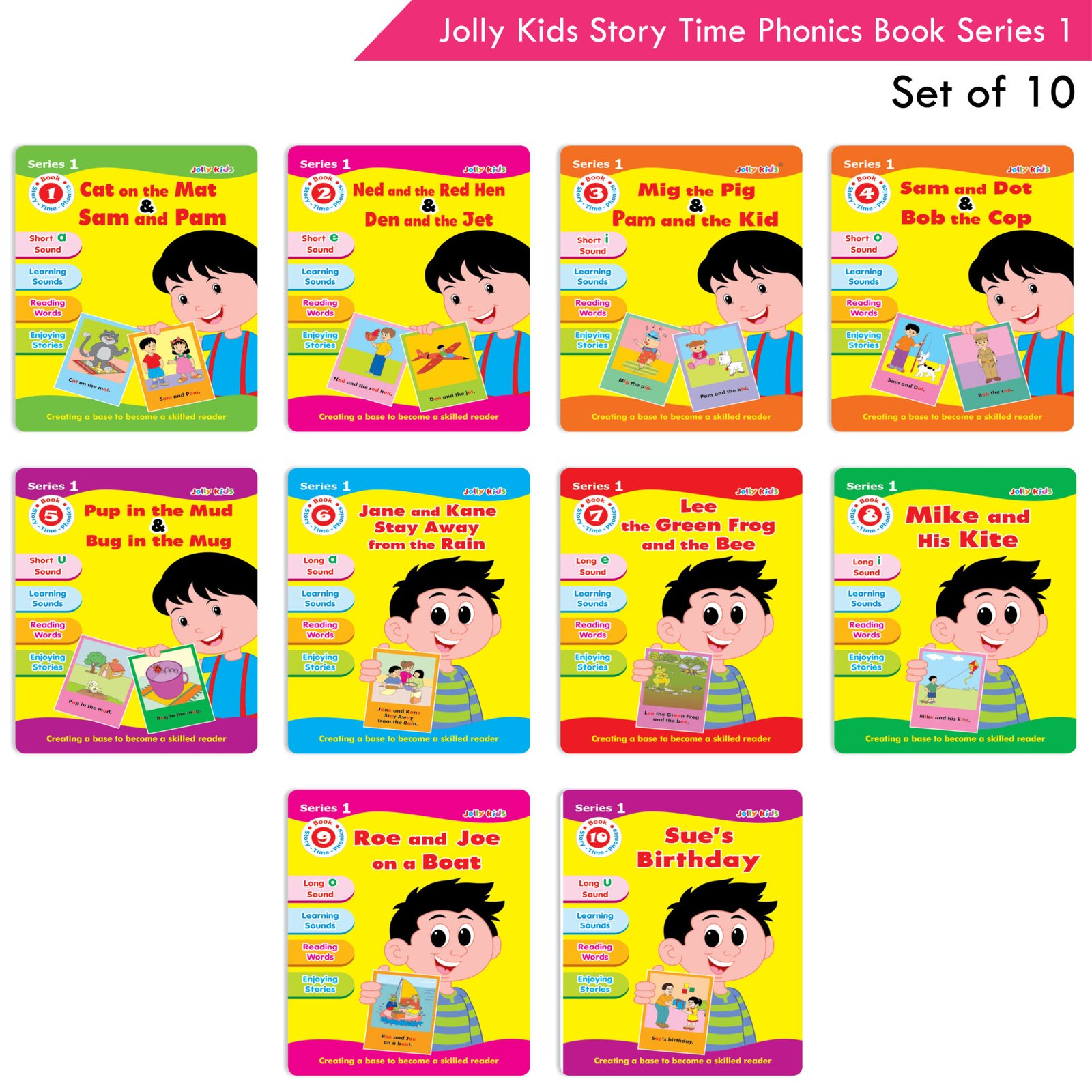 Jolly Kids Story Time Phonics Book Series 1 Set of 10 1