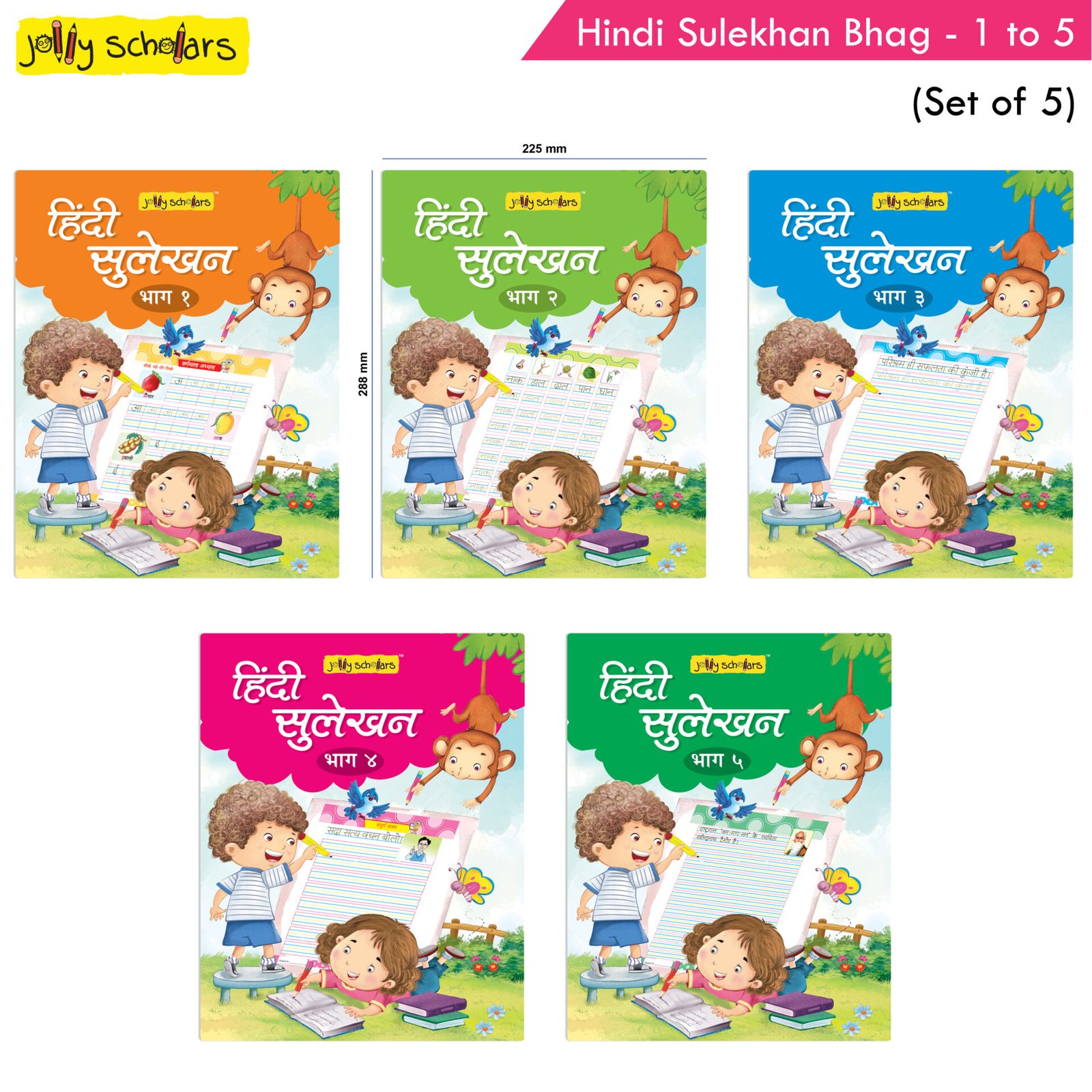 Jolly Scholars Hindi Sulekhan Book Set Set of 5 2