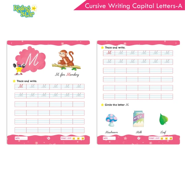 Rising Star Cursive Writing Capital Letters Book - A - Image 5