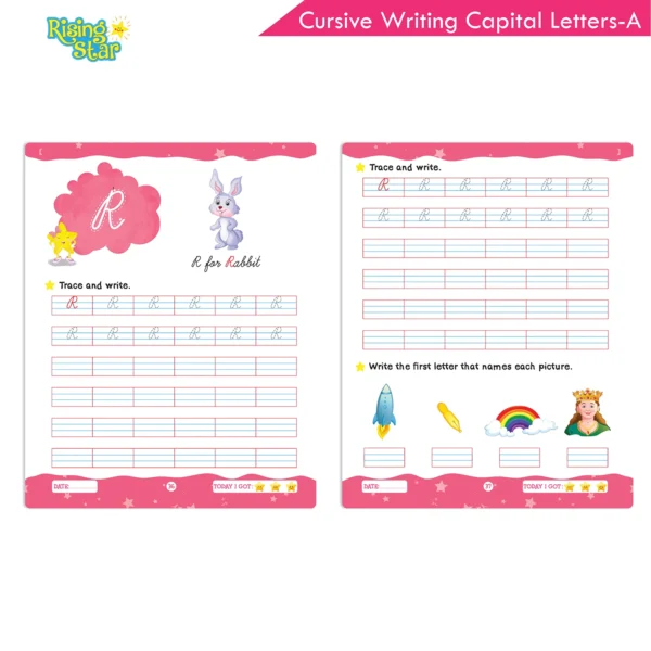 Rising Star Cursive Writing Capital Letters Book - A - Image 6