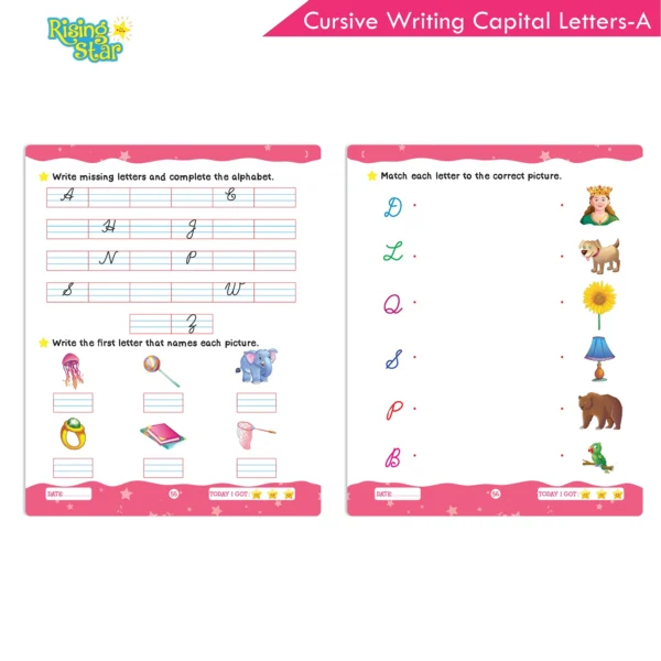 Rising Star Cursive Writing Capital Letters Book - A - Image 8