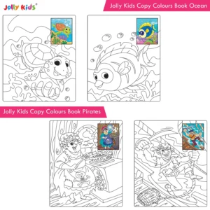 Jolly Kids Big Copy Colour Books Set of 8| Early Learners Trace and Colouring Activities Book for Kids Age 3-6 Years