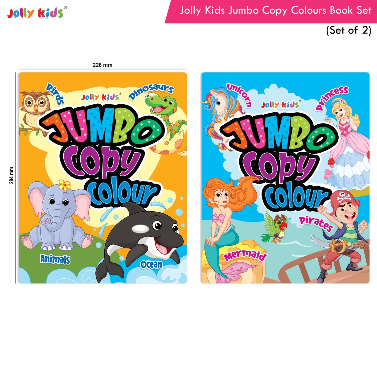 Jolly Kids Jumbo Copy Colour Books Set Set of 2 2
