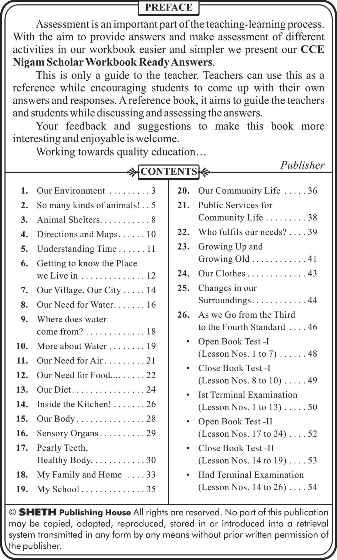 Nigam CCE Scholar Workbooks Ready Answers Environmental Studies EVS Brihanmumbai Standard 3 2