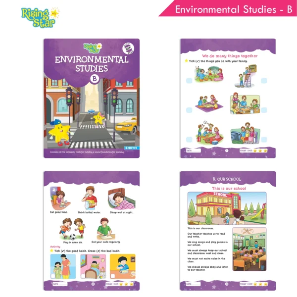 Rising Star Combo Set of General Knowledge & Conversation Book B, Environmental Studies B and Fun with ABC & General Knowledge B (Set of 3) - Image 4