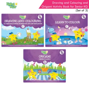 Rising Star Drawing and Colouring and Origami Activity Book for Senior KG (Set of 3)