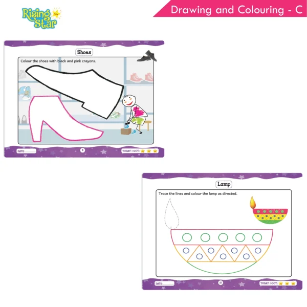 Rising Star Drawing and Colouring and Origami Activity Book for Senior KG (Set of 3) - Image 3