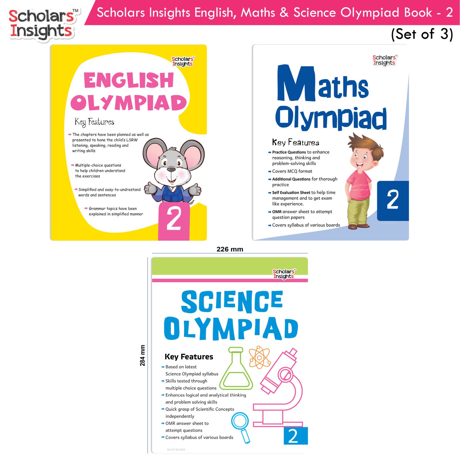 Scholars Insights Olympiad Books Grade 2 Set of 3 2