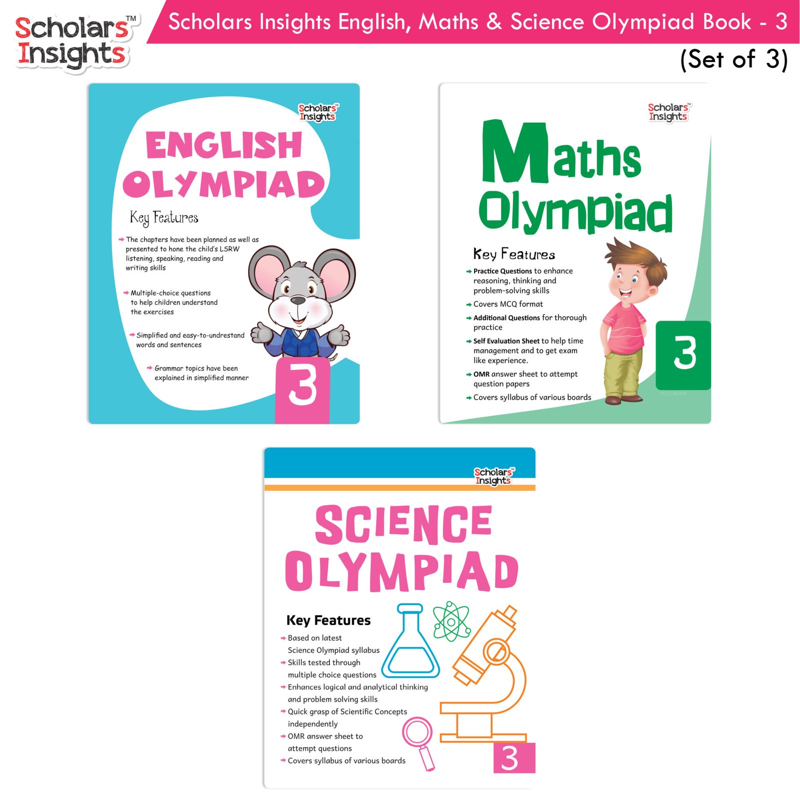 Scholars Insights Olympiad Books Grade 3 Set of 3 1