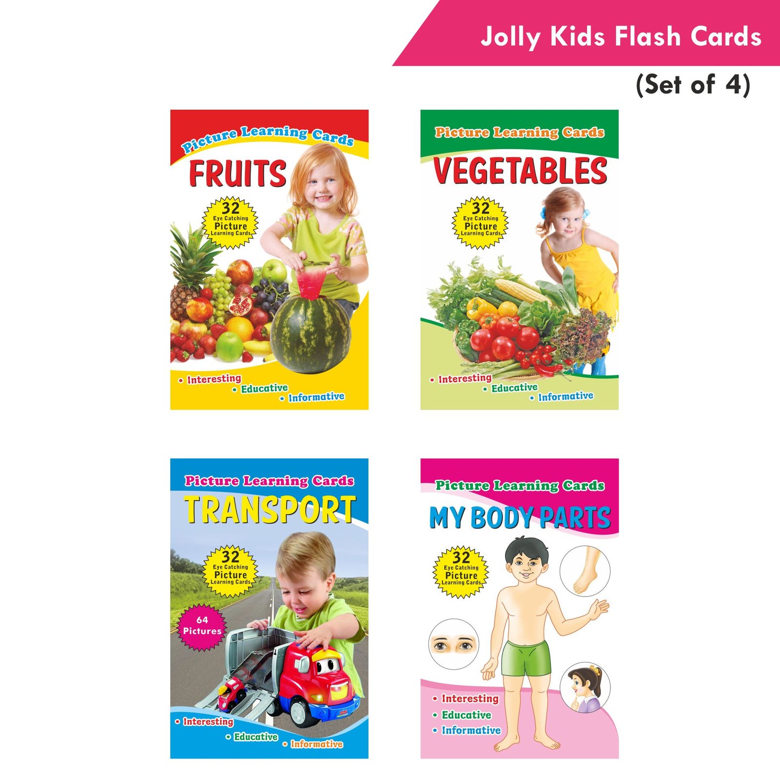 Jolly Kids Flash Cards Set of 4 1