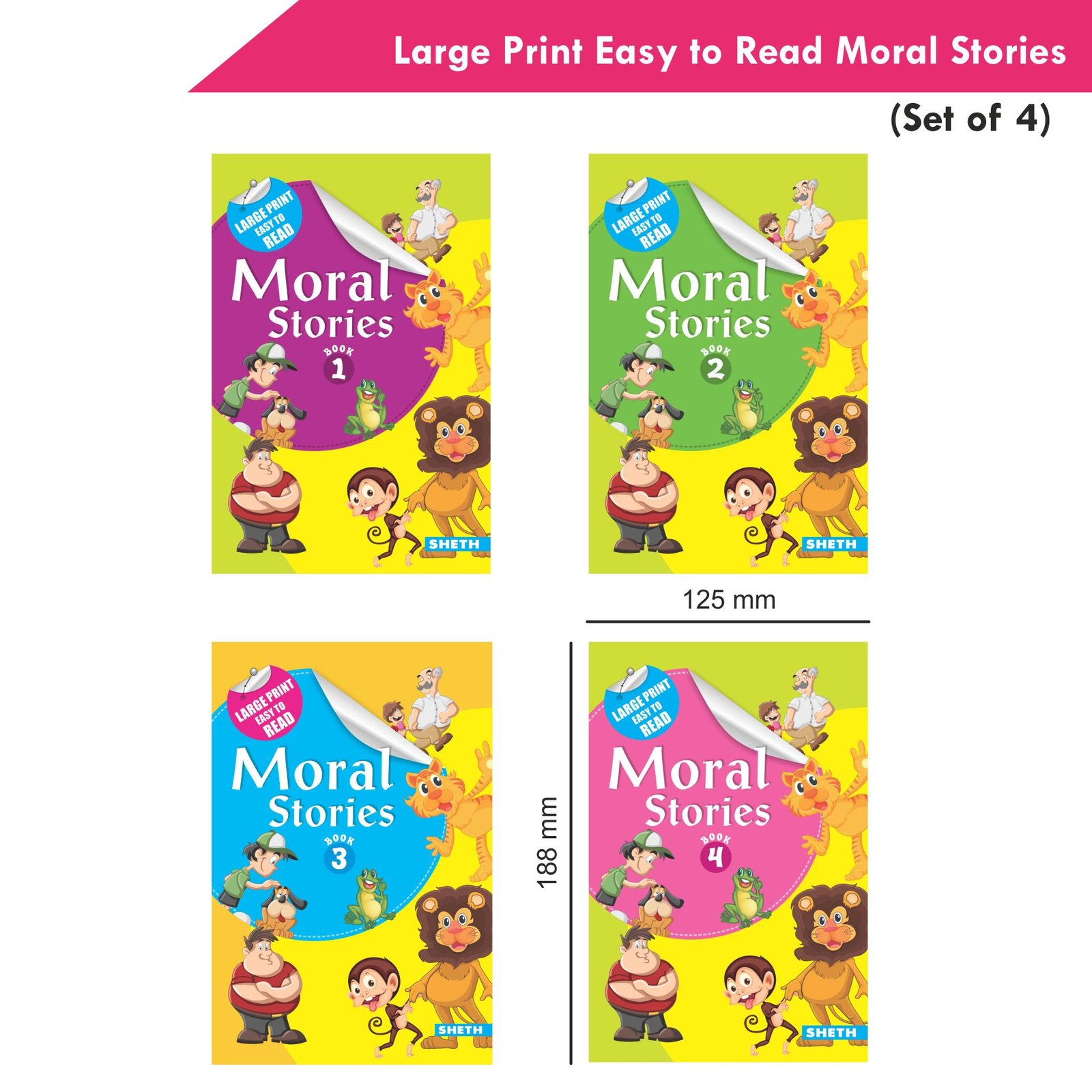 Large Print Easy to Read Moral Stories Set of 4 2
