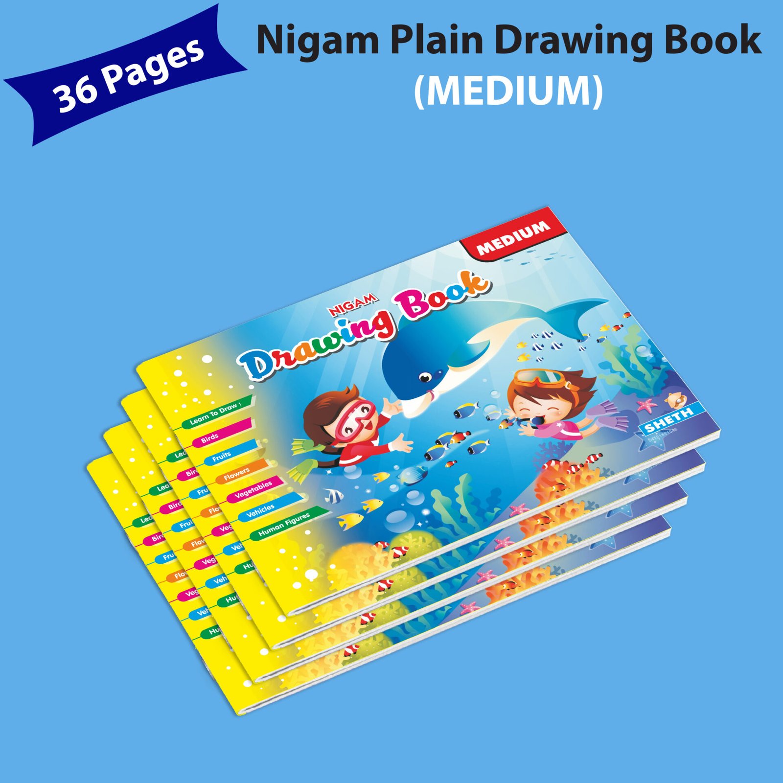 Nigam Plain Drawing Book Medium Shethbooks Official Buy Page Of Sheth Publishing House