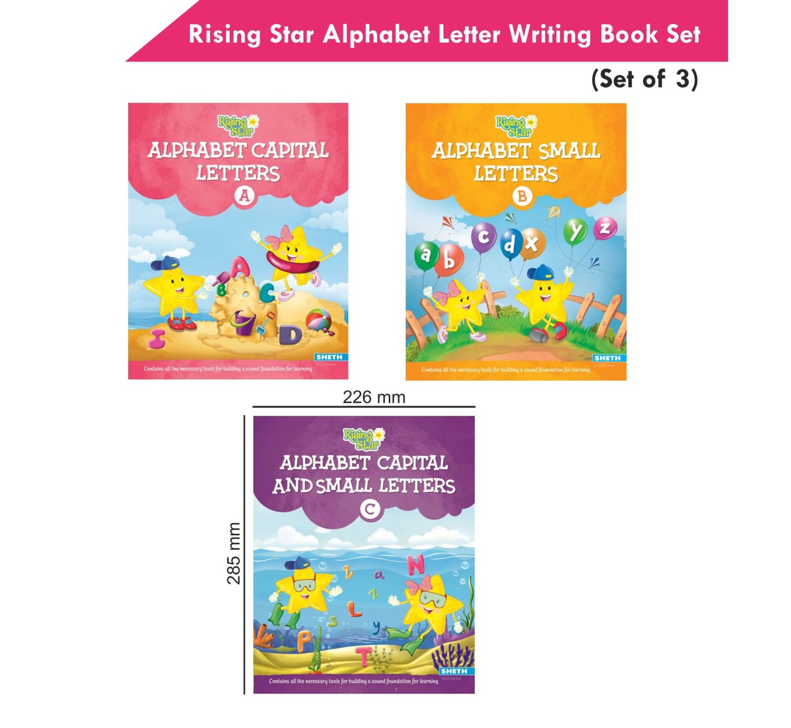 Rising Star Alphabet Letter Writing Book Set Set of 3 2