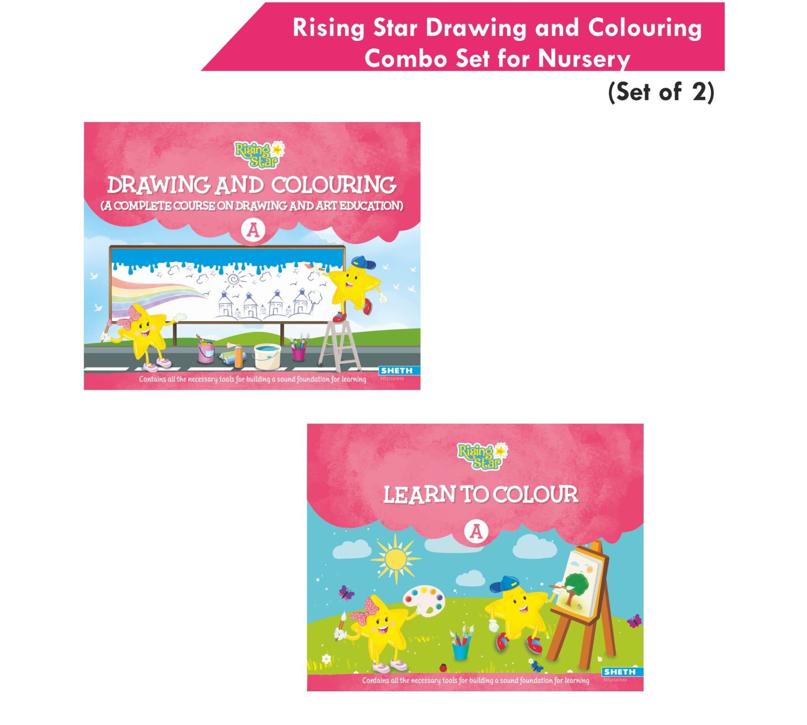 Rising Star Drawing and Colouring Combo Set for Nursery Set of 2 1