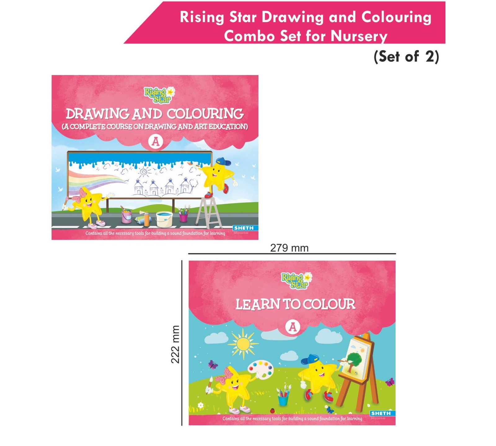 Rising Star Drawing and Colouring Combo Set for Nursery Set of 2 2