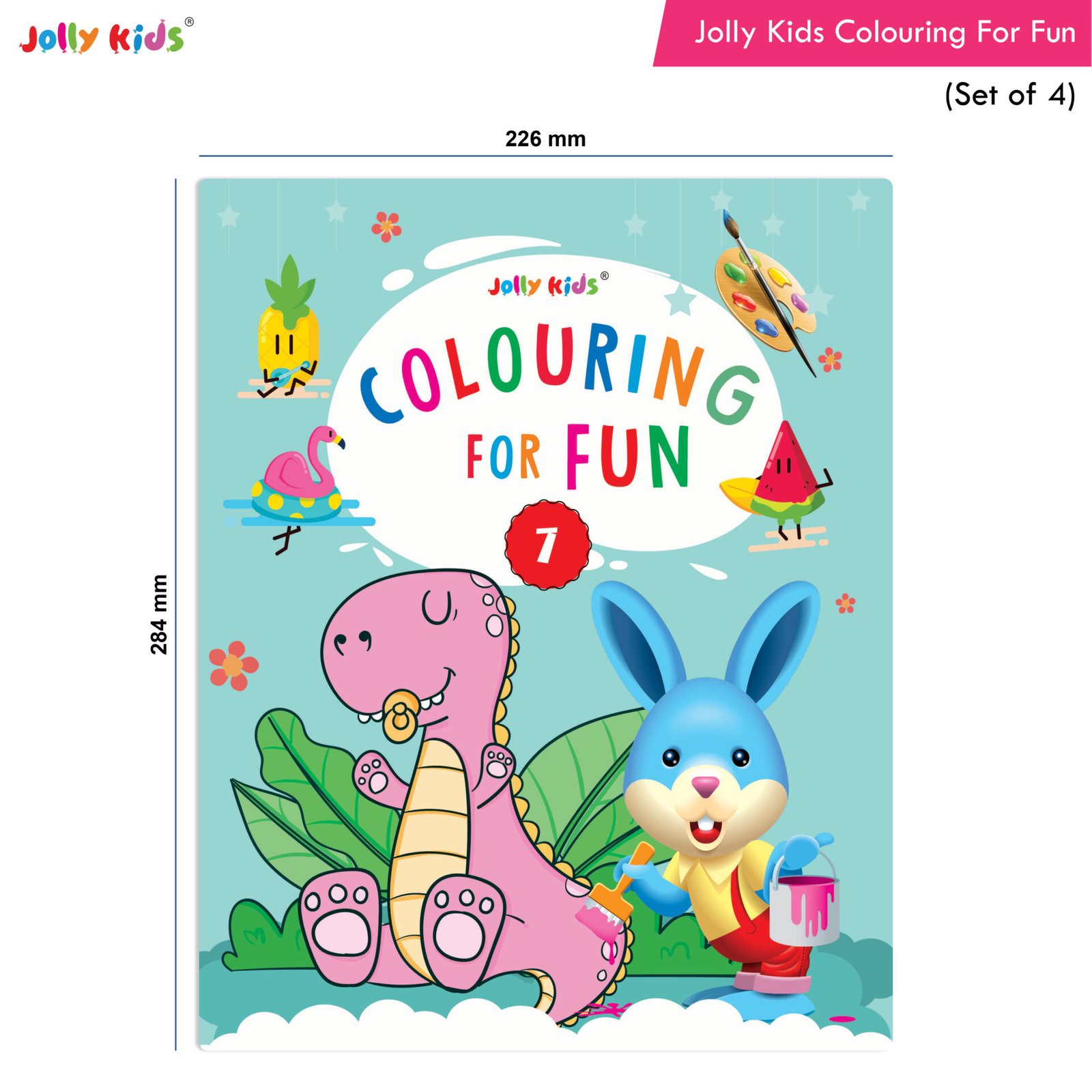 Jolly Kids Colouring For Fun Book Set of 4 5 8 2