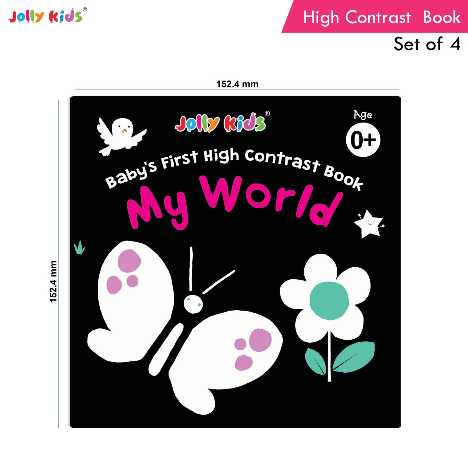 Jolly Kids Babys First High Contrast Books Set of 4 2