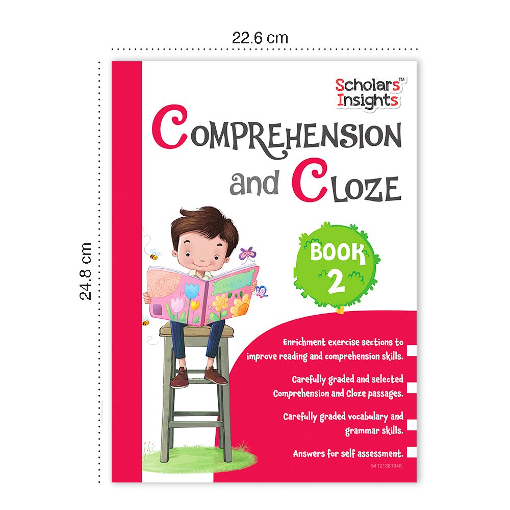 Grade 2 English Combo Workbooks Set of 4 Comprehension and cloze, gear up English Olympiad, Interactive Grammar and Writing Skill (2)