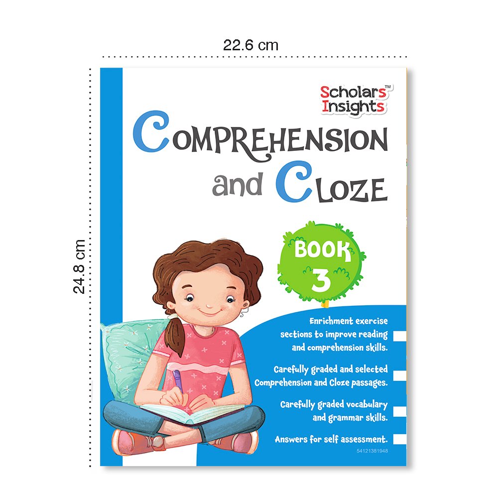 Grade 3 English Combo Workbooks Set of 4 Comprehension and cloze, gear up English Olympiad, Interactive Grammar and Writing Skill (2)