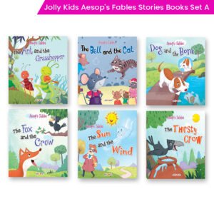 Jolly Kids Aesop's Fables Stories Books Set A (Set of 6) The Ant and Grasshopper, The Bell and The Cat, The Dog and The Bone, The Fox and The Crow, The Sun and The Wind, The Thirsty Crow