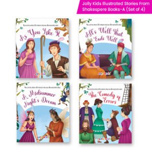 Jolly Kids Illustrated Stories From Shakespeare Books-A Set of 4| As You Like It, All's Well That Ends Well, A Midsummer Night's Dream, The Comedy of Errors