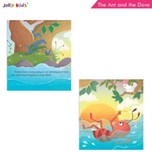 Jolly Kids Aesop's Fables Stories Books Set B (Set of 6) The Ant and The Dove, The Fox and The Crane, The hare and The Tortoise, The Fox and The Grapes, The Lion and The Mouse, Two Friends and The Bear