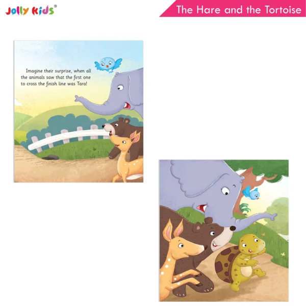 Jolly Kids Aesop's Fables Stories Books Set 1 (Set of 4) The Ant and the Dove, The Hare and the Tortoise, The Ant and the Grasshopper, The Fox and the Crow - Image 5