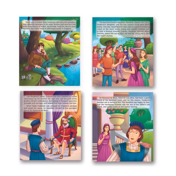 Jolly Kids Illustrated Stories From Shakespeare Books-A Set of 4| As You Like It, All's Well That Ends Well, A Midsummer Night's Dream, The Comedy of Errors - Image 3