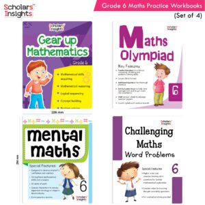 Grade 6 Comprehensive Learning with Mathematics Workbooks Set of 4 Ages 11-12 Years: Gear Up Math, Mental Math, Olympiad, and Challenging Word Problems