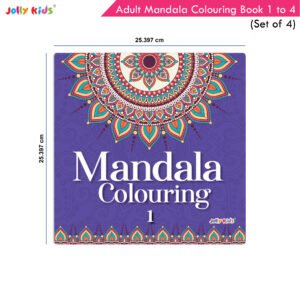 Jolly Kids Adult Mandala Colouring Books Set of 4| Stress Relieving Designs| Ages 12+