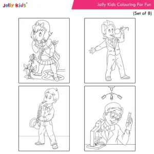 Jolly Kids Colouring for Fun Books For Kids Set of 8| Each Book 64 Images| Colouring & Painting Books| Ages 3 - 8 Year