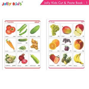 Jolly Kids Cut and Paste Chart Book 1 For Kids 3-6 Years| Picture Book Collections for Eary Learning|Project Book for School