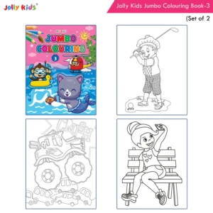 Jolly Kids Jumbo Creative Colouring Activity Books B For Kids Ages 3-8 Years Set of 2| Perfect Gift for Preschool, Nursery, Early Learners and Kindergarten