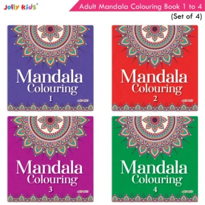 Jolly Kids Adult Mandala Colouring Books Set of 4| Stress Relieving Designs| Ages 12+