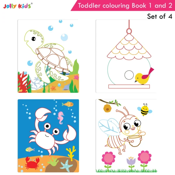 Jolly Kids Toddler Colouring Die-Cut Animal Shaped Activities Books for Kids| Set of 4| Ages 1–6 Years| Elephant, Bear, Lion, Monkey - Image 6