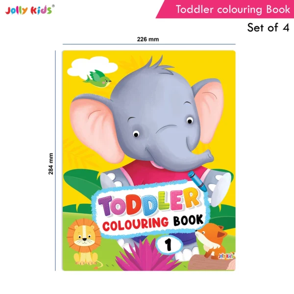 Jolly Kids Toddler Colouring Die-Cut Animal Shaped Activities Books for Kids| Set of 4| Ages 1–6 Years| Elephant, Bear, Lion, Monkey - Image 9