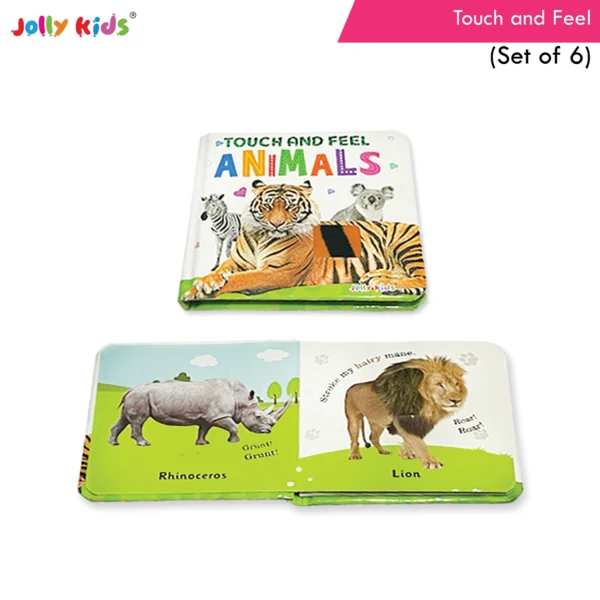 Jolly Kids Touch and Feel Alphabet-Shapes-Colours-Numbers-My First Words-Animals Picture Learning Sensory Development Padded Board Books Set of 6 for Infants, Toddlers Gift Ages 0-12 Months - Image 9