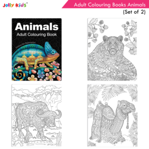 Jolly Kids Adult Colouring Books A Set of 2|Stress Relieving Designs Animals, Birds Colouring Books for Teenagers| Ages 12+