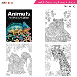 Jolly Kids Adult Colouring Books C Set of 2|Stress Relieving Designs Animals and Motivational Quotes Colouring Books for Teenagers| Ages 12+