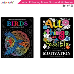 Jolly Kids Adult Colouring Books E Set of 2|Stress Relieving Designs Birds and Motivational Quotes Colouring Books for Teenagers| Ages 12+