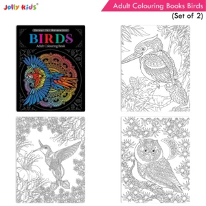 Jolly Kids Adult Colouring Books E Set of 2|Stress Relieving Designs Birds and Motivational Quotes Colouring Books for Teenagers| Ages 12+