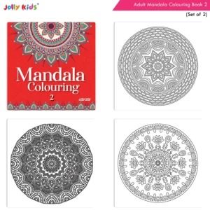 Jolly Kids Adults Mandala Colouring Books A Set of  2| Stress Relieving Designs| Ages 12+