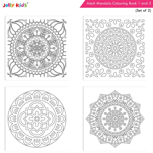 Jolly Kids Adults Mandala Colouring Books B Set of  2| Stress Relieving Designs| Ages 12+ - Image 8