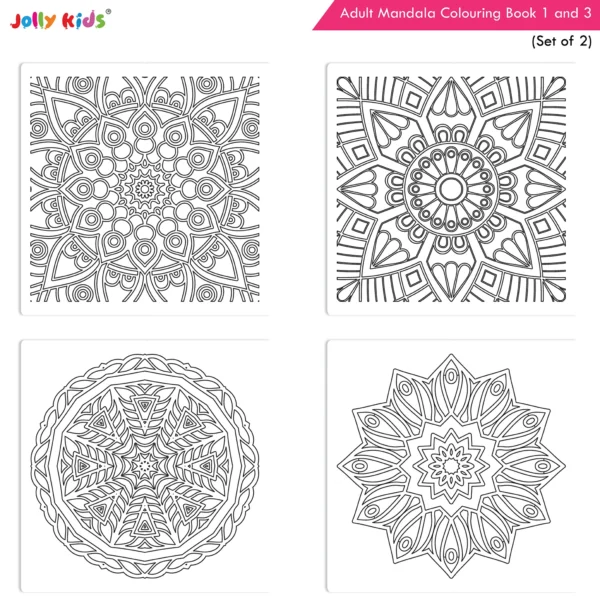 Jolly Kids Adults Mandala Colouring Books B Set of  2| Stress Relieving Designs| Ages 12+ - Image 4